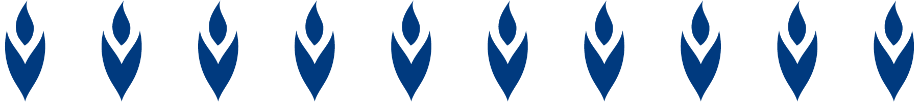 Row of identical navy flower icons, evenly spaced on a light background.